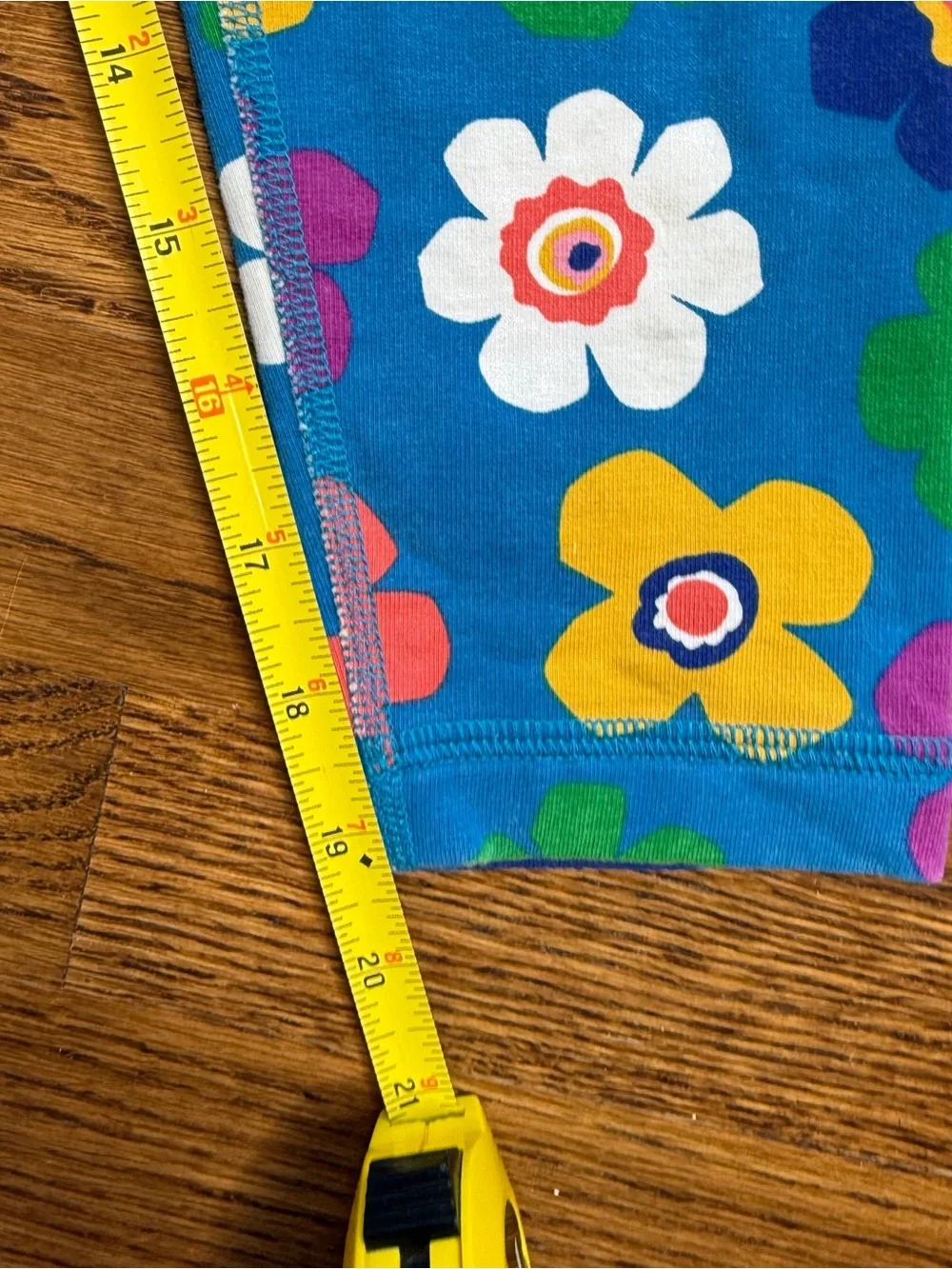 Hanna Andersson Girls Blue Floral Leggings Multicolor Terry Cloth Lined Size 6-7 - Picture 3 of 7